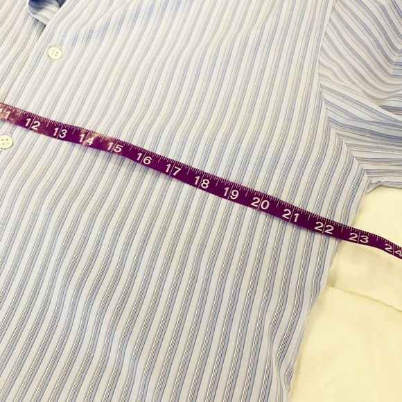 JOHN VARVATOS Blue Striped Button Up Dress Shirt Long Sleeve‎ Mens 41 / 16R - Picture 8 of 10